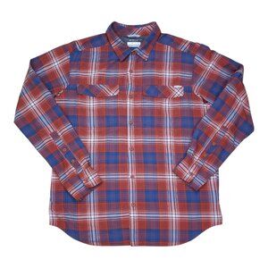 Columbia Mens Long Sleeve Plaid Shirt L/G Back Vented Sun Protection Lightweight